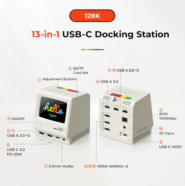 RayCue 128K Retro Multifunction Dock with Display (Standard / Pro)-7