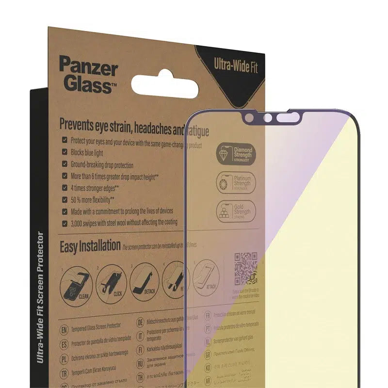PanzerGlass UltraWide Fit AntiBluelight Screen Protector For iPhone 14 Plus