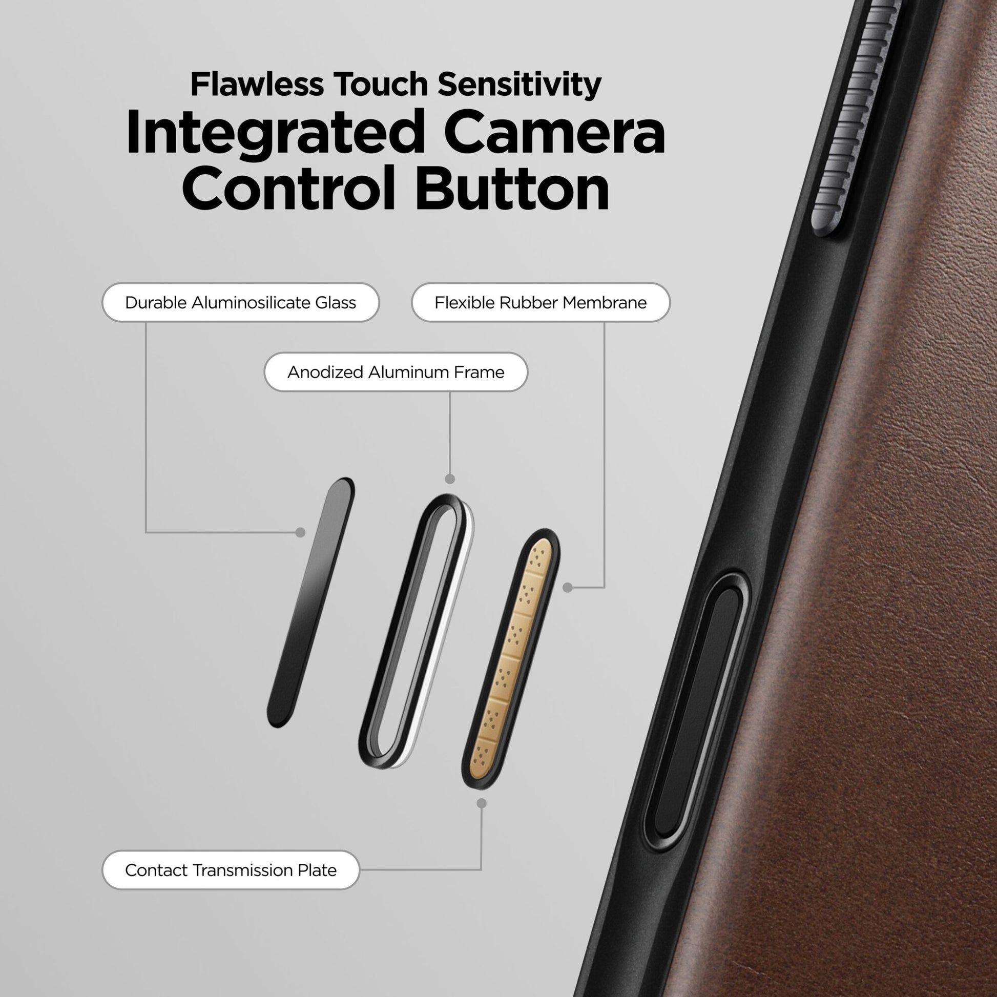 Nomad Modern Leather Case — Horween® Edition Rustic Brown for iPhone 17 Pro Max
