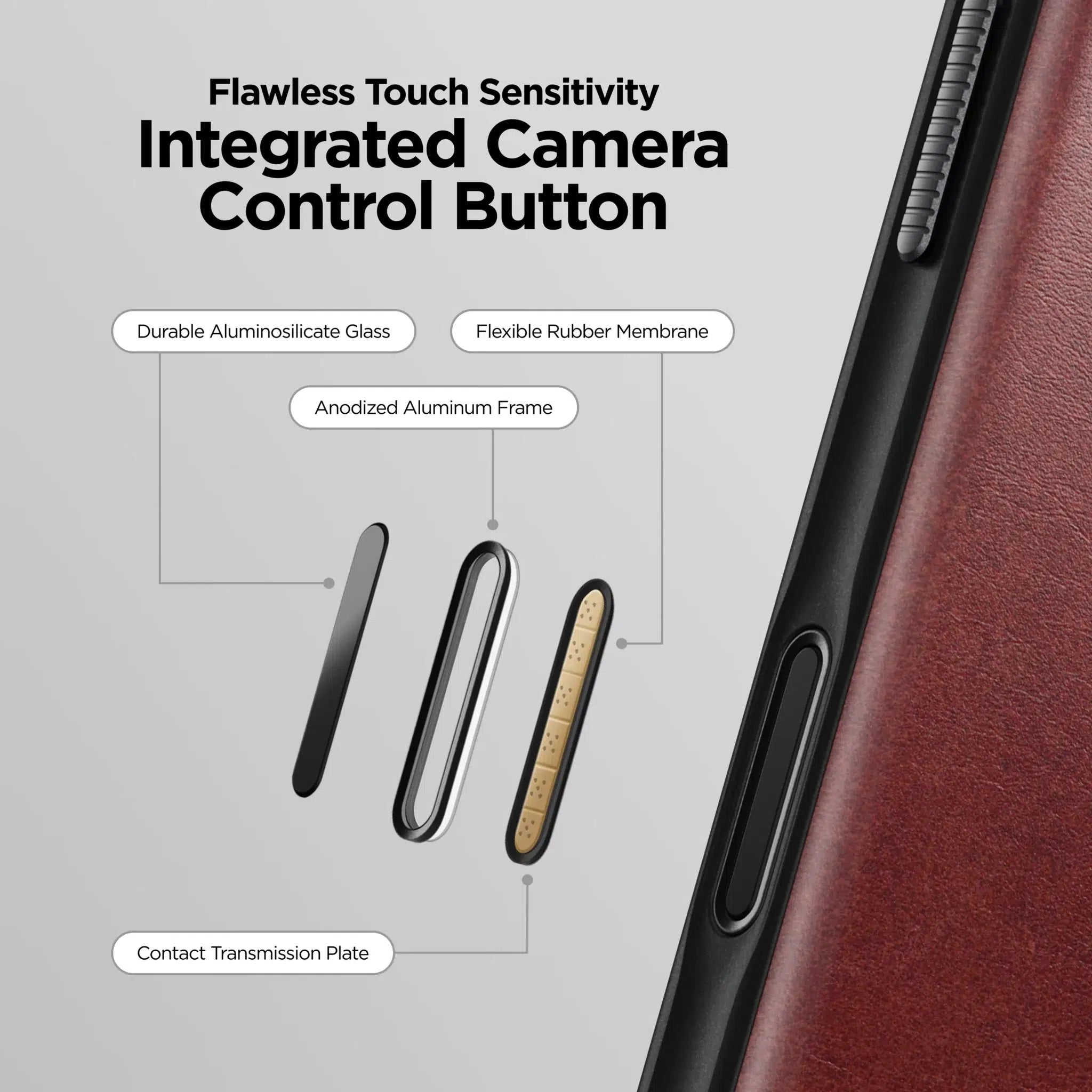 Nomad Modern Leather Case — Horween® Edition Burgundy Chromexcel for iPhone 17 Pro Max
