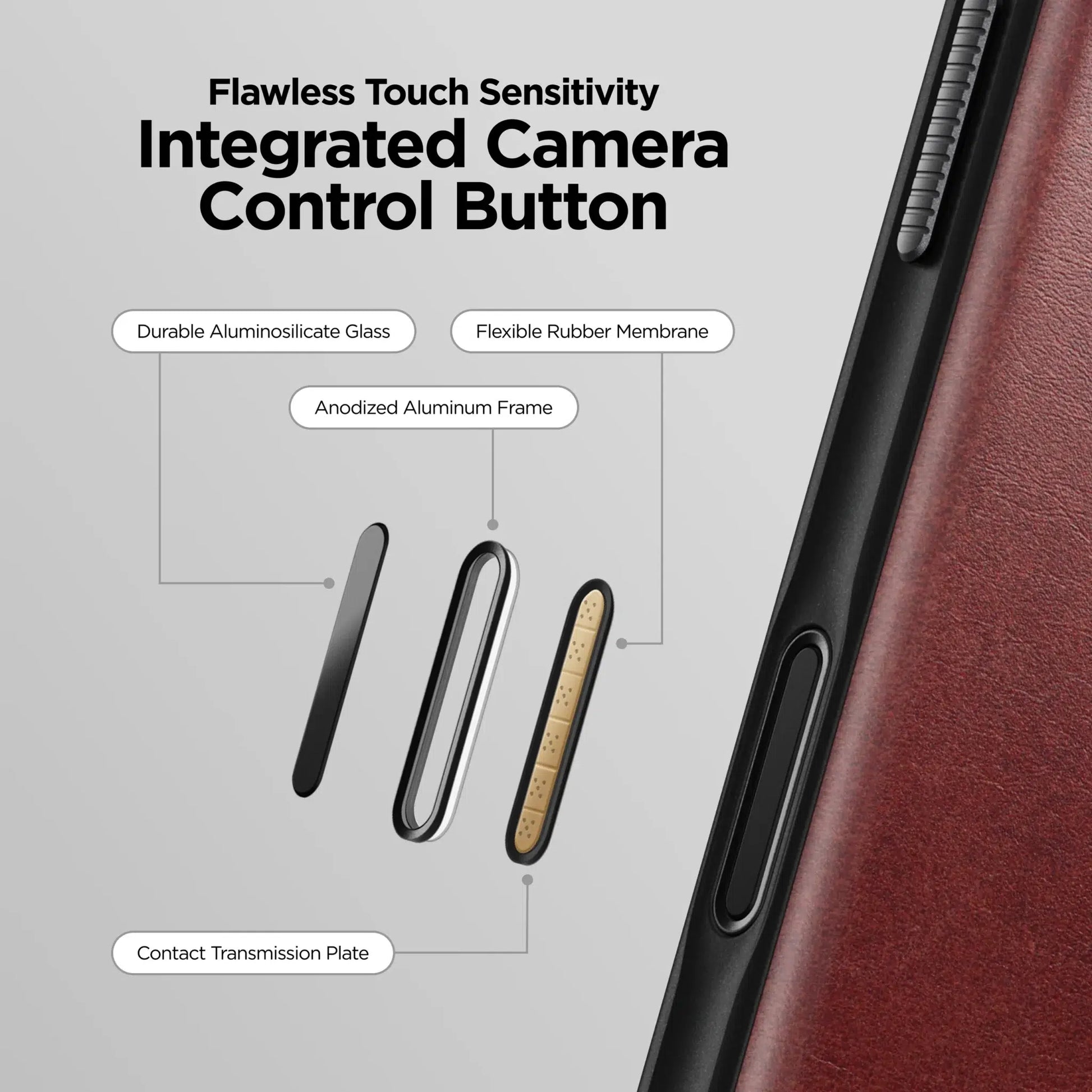 Nomad Modern Leather Case — Horween® Edition Burgundy Chromexcel for iPhone 17 Pro