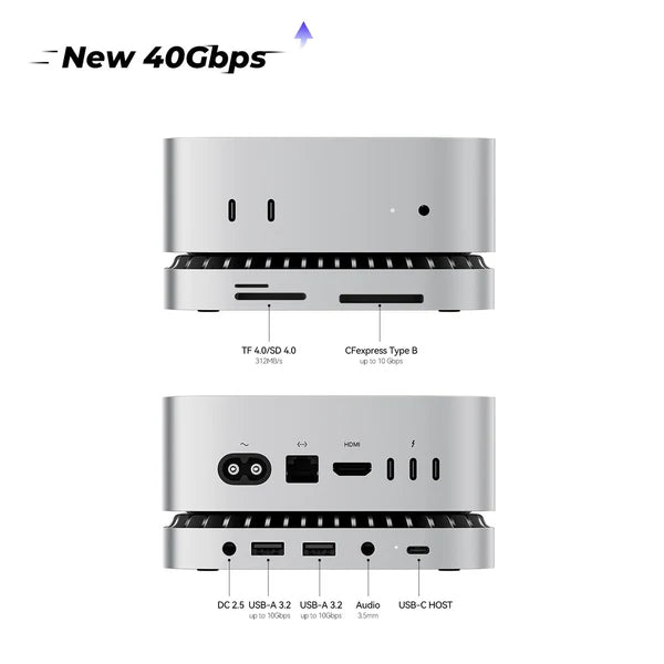 RayCue Mac Mini Hub & Stand with NVMe SSD Enclosure (US Plug)-3