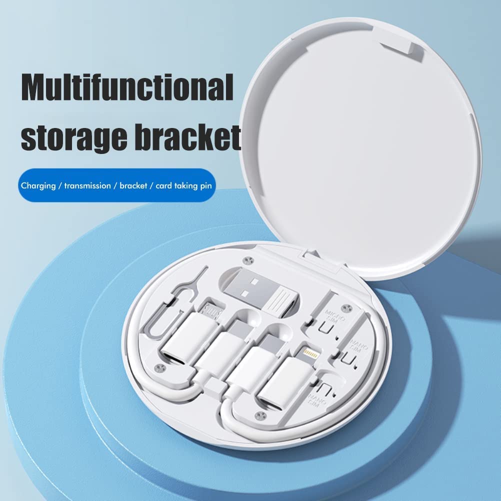 Dougrtha Multifunctional Data Cable Conversion Head — Portable Storage Box (White)