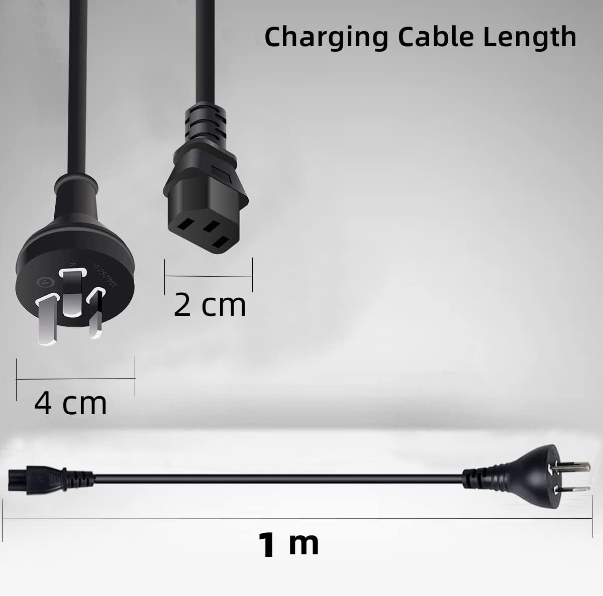 3 Prong Australia Plug 18AWG Power Extension Cable (IEC C13, Black)-1