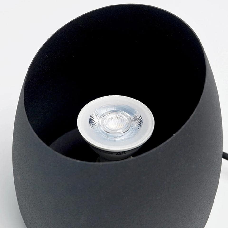 Lexi Lighting Chester Uplight Table Lamp, Black with Steel Base, 4W LED GU10 Bulb Included, Warm Lighting of Table/Floor Lamp for Corner Light