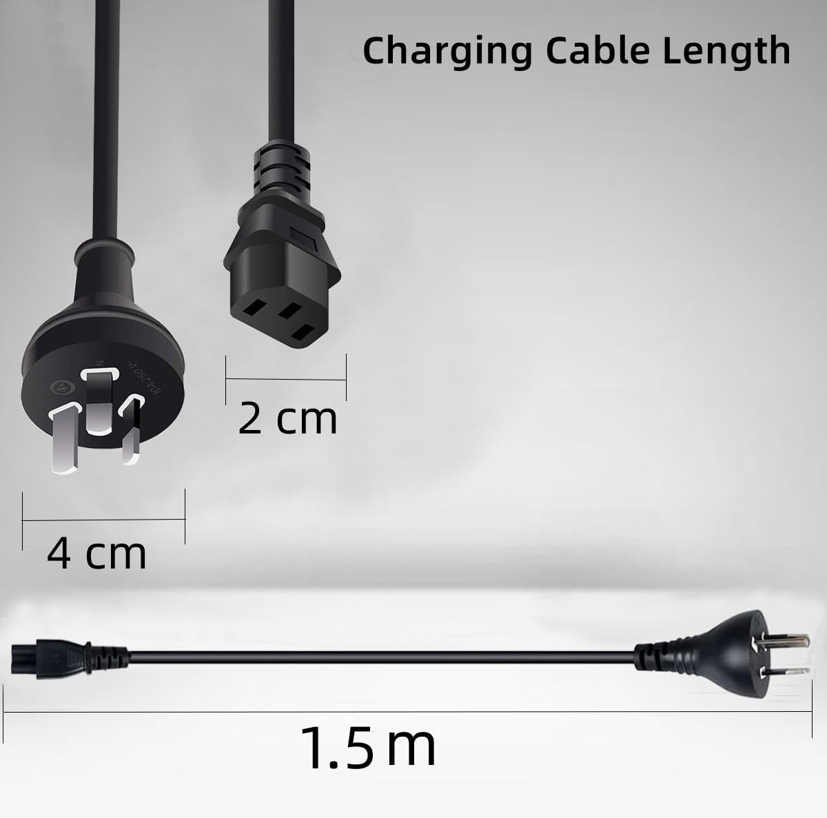 3 Prong Australia Plug 18AWG Power Extension Cable (IEC C13, Black)-2