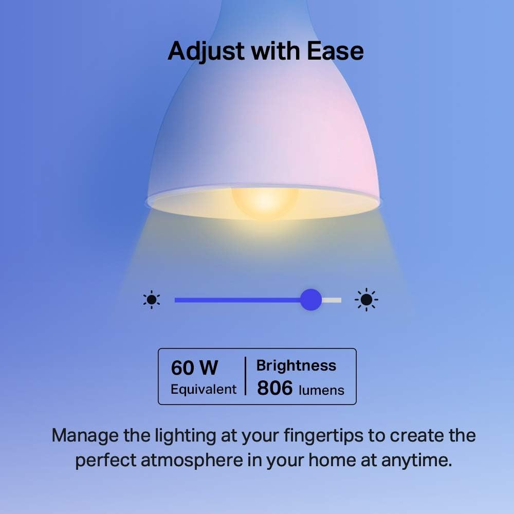 TP-Link Tapo Smart Wi-Fi Light Bulb, Multicolour, E27, 60W Equivalent, Preset, Schedule & Timer, Sunrise and Sunset Modes, Voice & Remote Control, Away Mode, No Hub Required (Tapo L530E(2-pack))