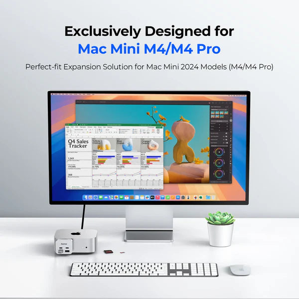 RayCue MiniPack Expansion Dock for Mac Mini M4 / Mac Studio (US Plug)-7