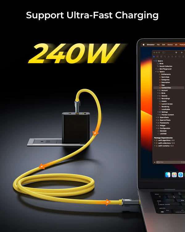 RayCue Next-Gen 80Gbps USB-C Cable (1m) – 8K Display & Ultra-Fast Data-4