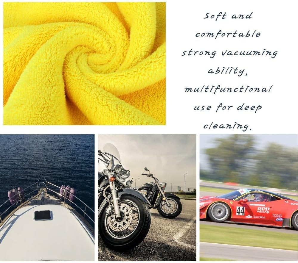 Premium Micro Fiber Cloth for Cleaning Car, Car Cleaning Cloth, High Absorbent Fiber, Streak-Free, Lint-Free, Scratch-Free, Perfect for Car Interior Detailing, 2 Sizes (12x12, 12x24 Inches)