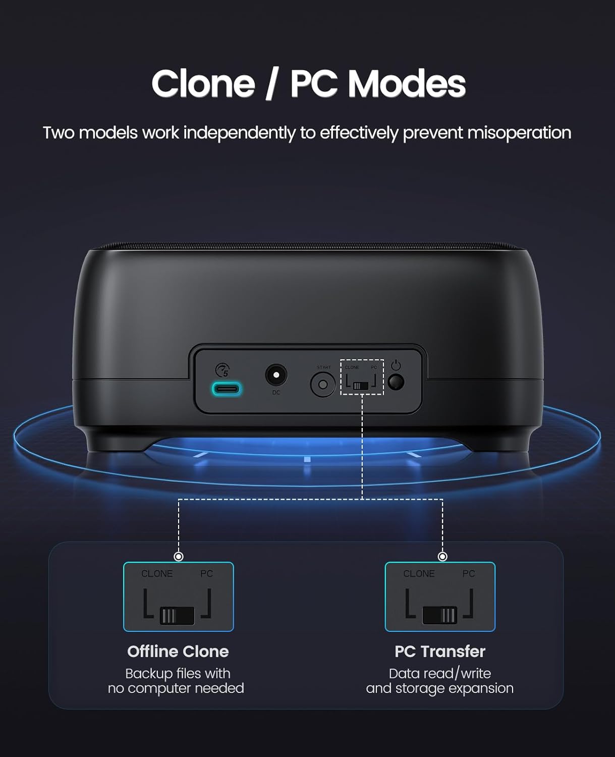 ORICO Dual Bay Hard Drive Docking Station with Offline Clone (DD28C3-C)