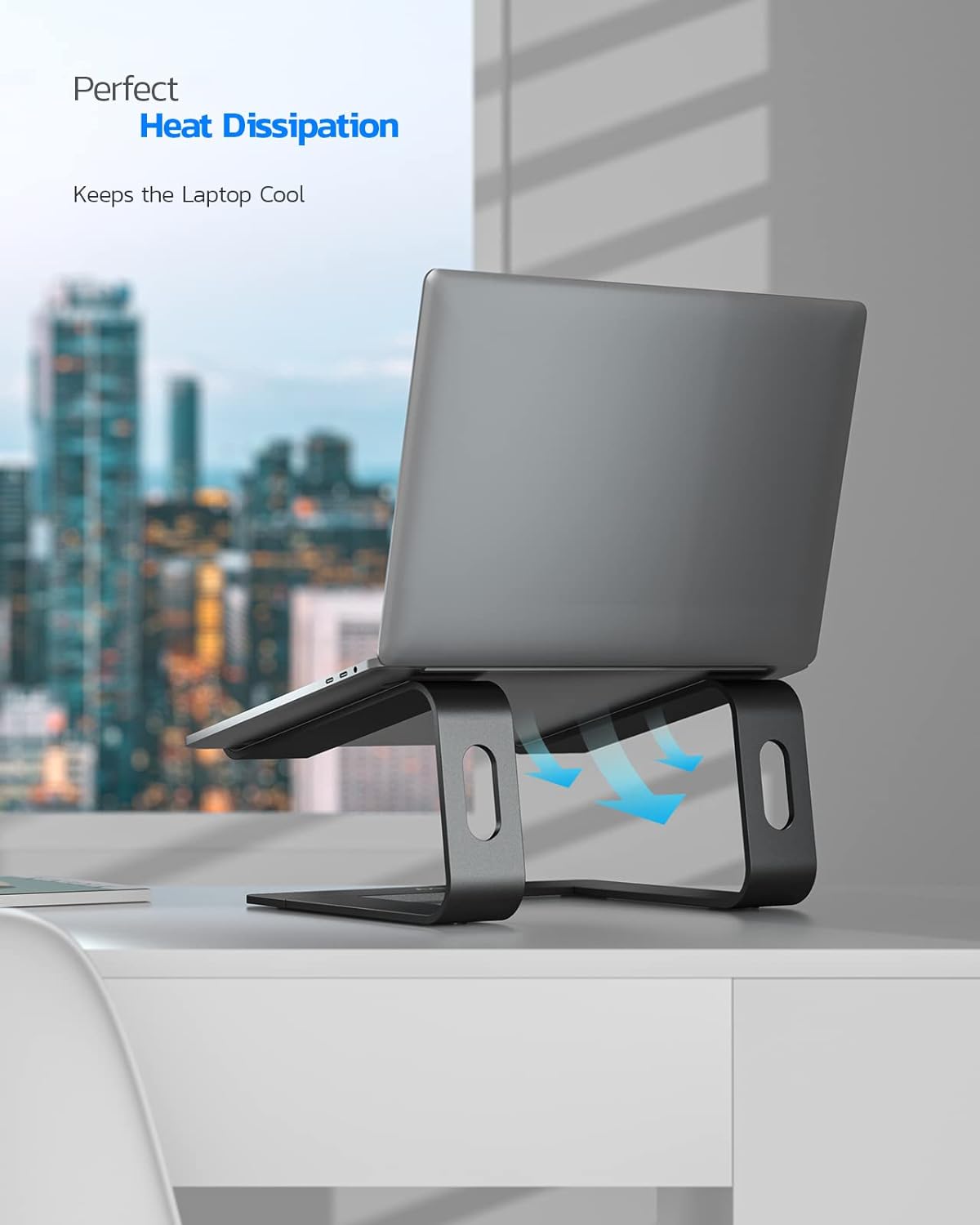 NULAXY Laptop Stand for Desk, Aluminum Laptop Riser, Ventilated Computer Stand