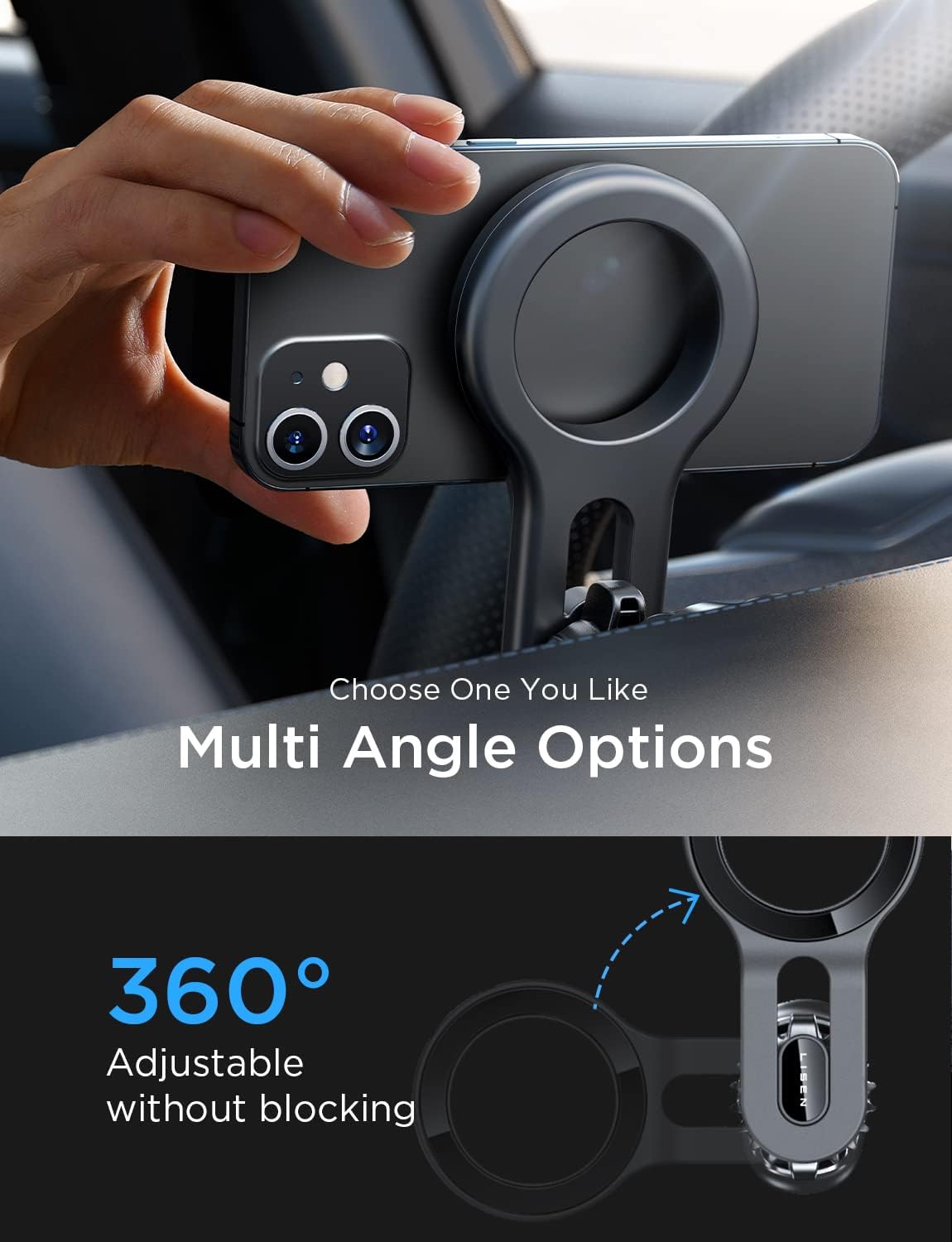 LISEN for MagSafe Car Mount Magnetic Phone Holder Car Mount Mobile Phone Vent Magnetic Easily Install iPhone Car Holder Mount Fit for iPhone 16 15 14 13 Pro Plus Max Mini MagSafe Cases
