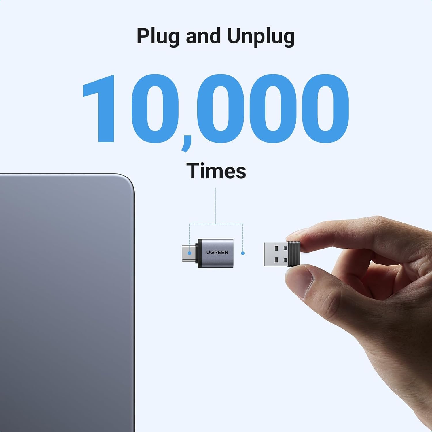 UGREEN USB C to USB Adapter 10Gbps, 2 Pack Type A Female to Type C Male Adaptor Aluminum OTG Cable Compatible with iPhone 16 15 Pro Max MacBook Air iPad Galaxy S24, Thunderbolt 4/3 Devices Space Gray