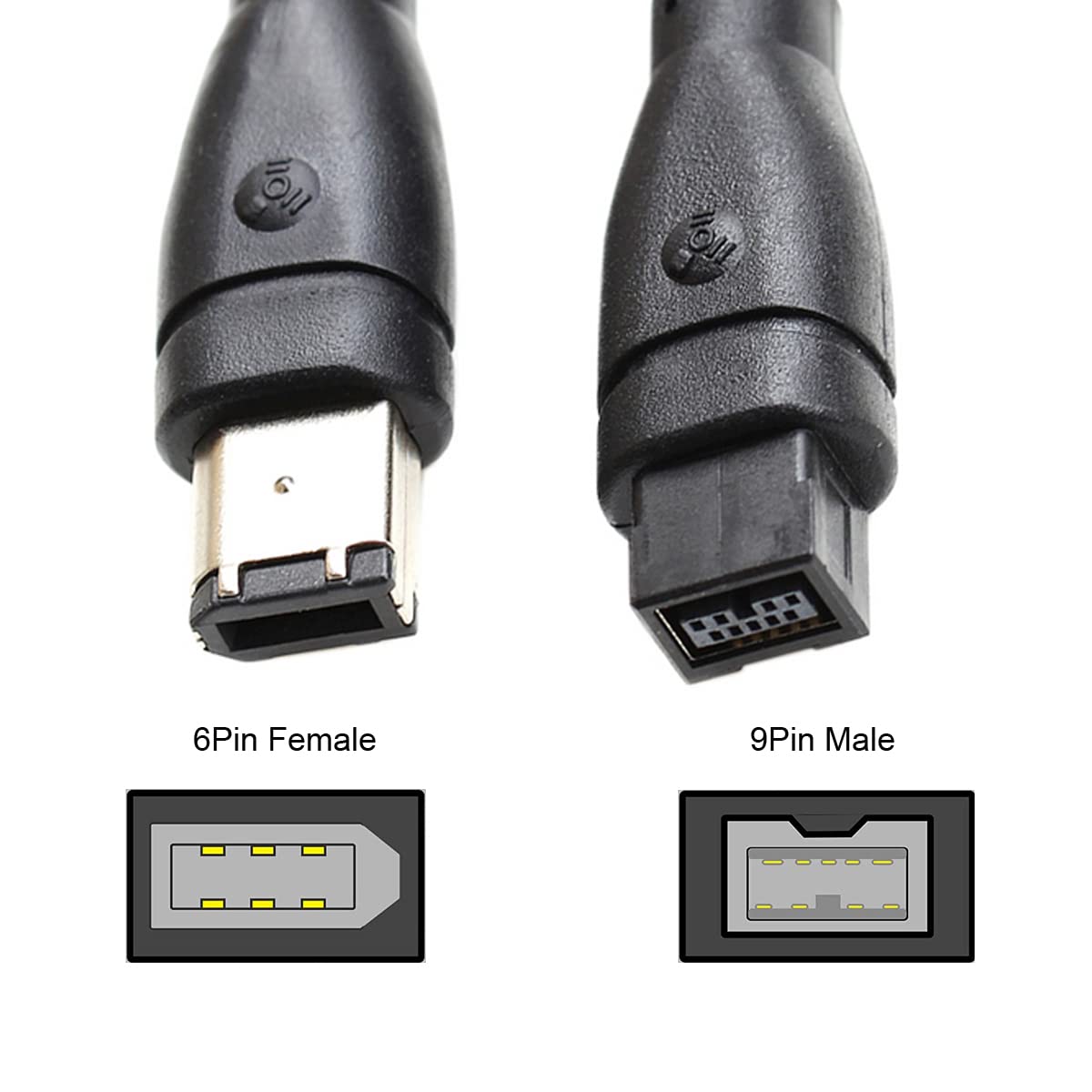 CY IEEE 1394 FireWire 800 (9-Pin) to 6-Pin Cable – 1.8m-3