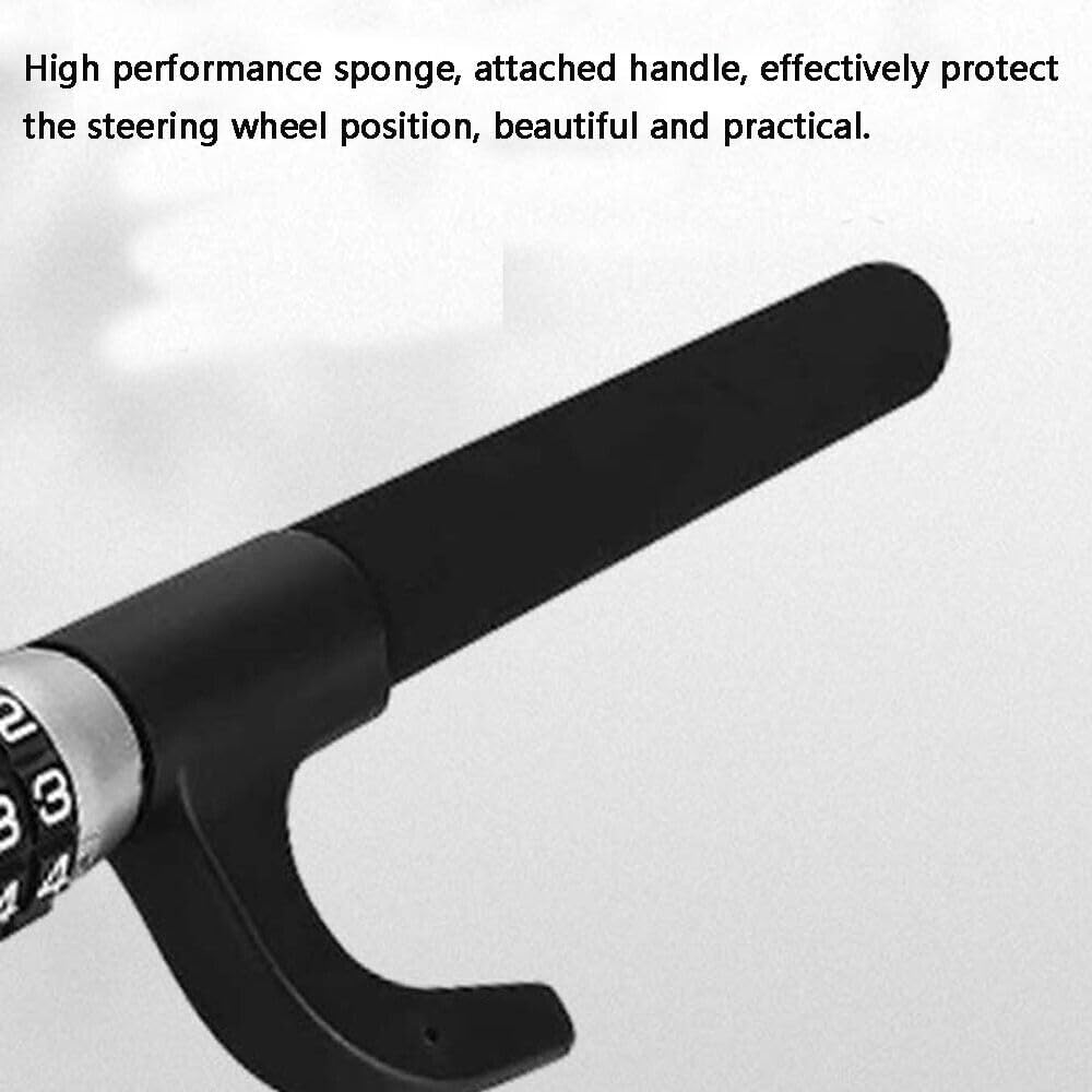 Steering Wheel Lock, Heavy Duty Keyless Password Anti-Theft Lock, Retractable Car Security Lock for Vehicle Truck SUV Van
