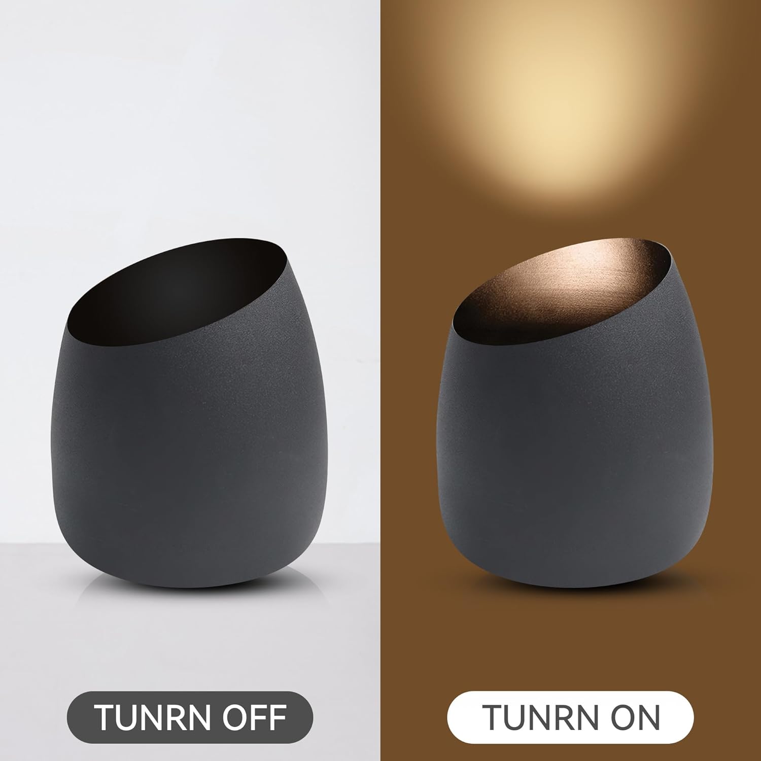 Lexi Lighting Chester Uplight Table Lamp, Black with Steel Base, 4W LED GU10 Bulb Included, Warm Lighting of Table/Floor Lamp for Corner Light