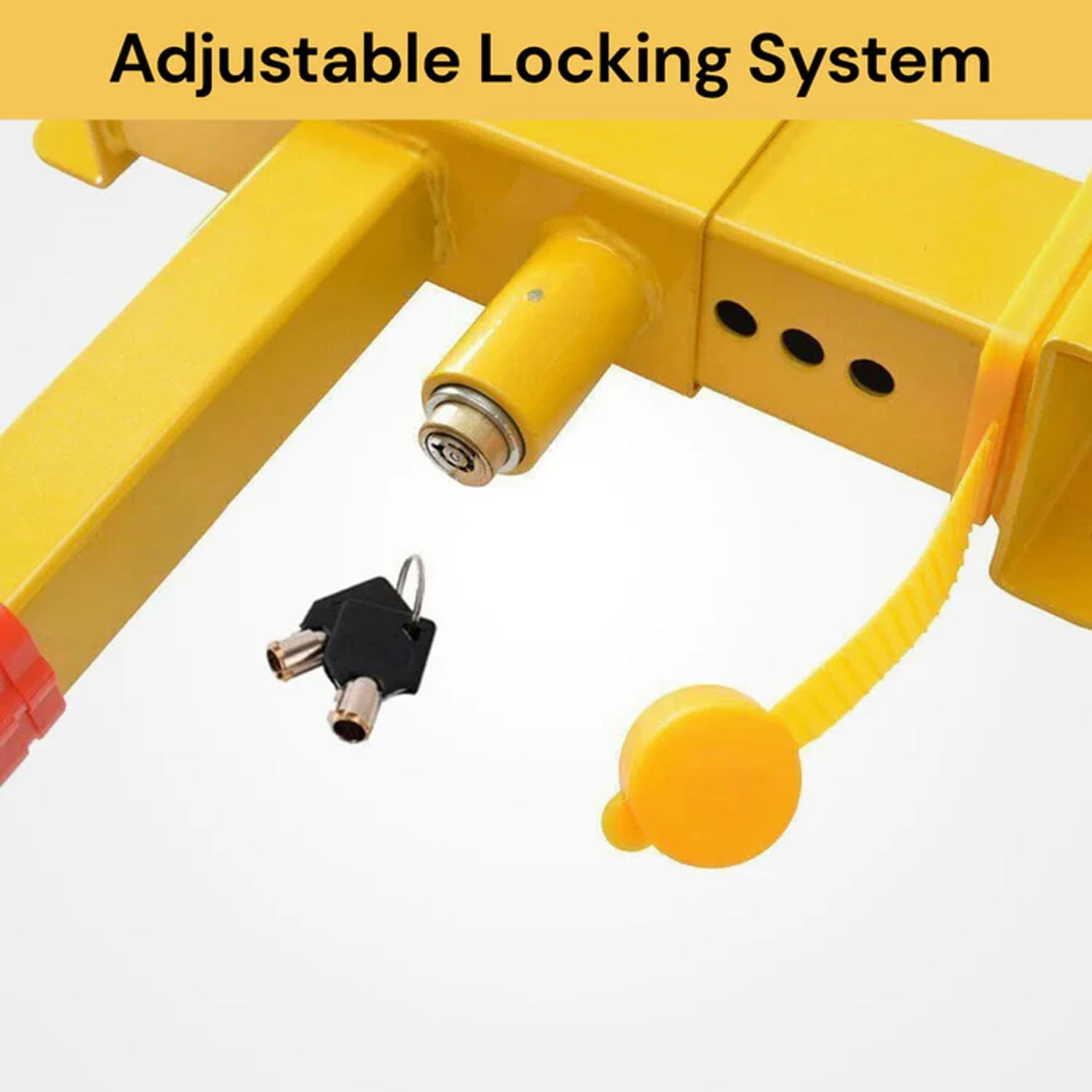 EZONEDEAL Wheel Lock, Heavy Duty Trailer Lock Wheel Clamp, Universal Security Tire Lock, Adjustable Anti-Theft Car Lock for Trailers SUV Boats ATVs Motorcycles Golf Car