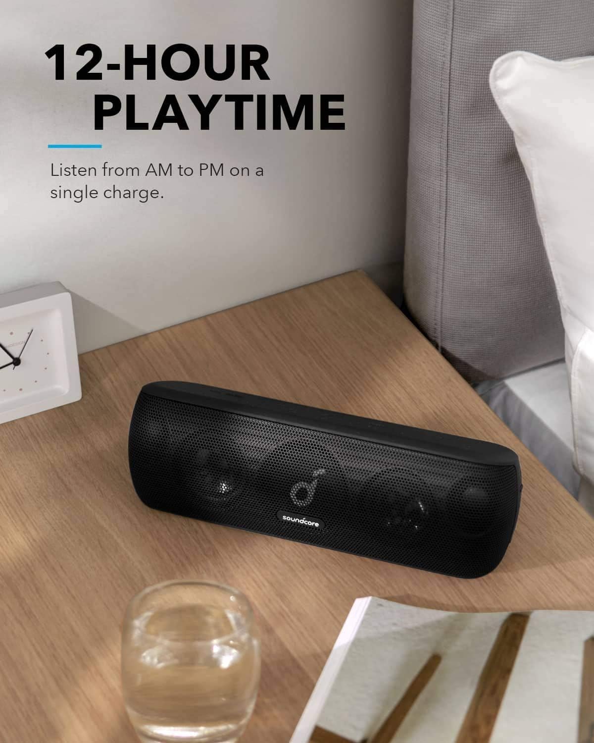 Anker Soundcore Motion+ Bluetooth Speaker with Hi-Res 30W Audio, BassUp, Wireless Speaker, App, Custom EQ, 12H Playtime, Waterproof, USB-C, For Home Office