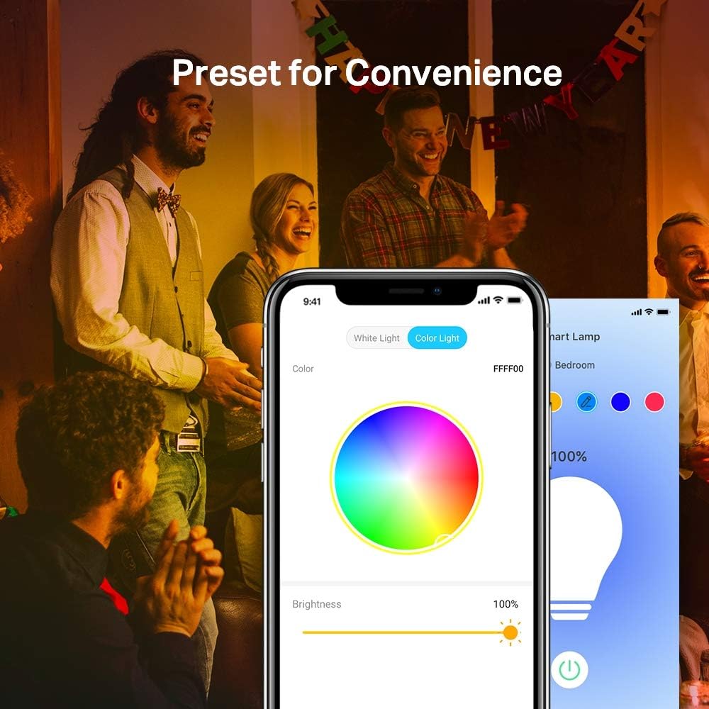 TP-Link Tapo Smart Wi-Fi Light Bulb, Multicolour, E27, 60W Equivalent, Preset, Schedule & Timer, Sunrise and Sunset Modes, Voice & Remote Control, Away Mode, No Hub Required (Tapo L530E(2-pack))