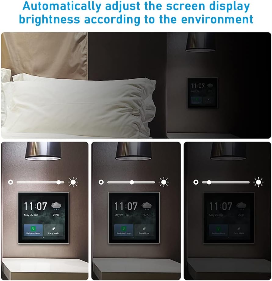 Diewu Smart Home Panel Multi-Functional WiFi Smart Scene Wall Switch ZigBee BT Function APP Remote wi 4-inch LCD Touch Screen Clo Date Temperature Wea er Display