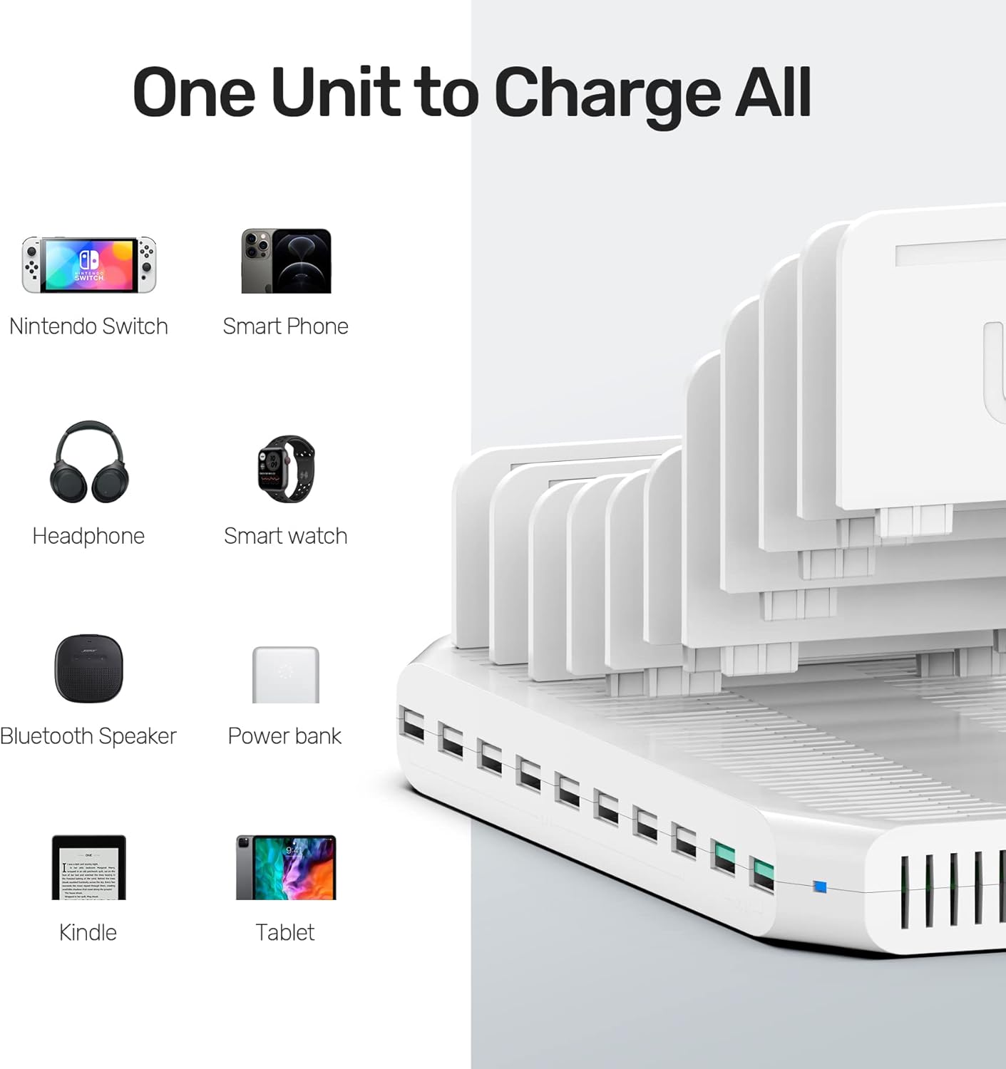 Unitek 96W 10-Port USB Charging Dock Hub-4