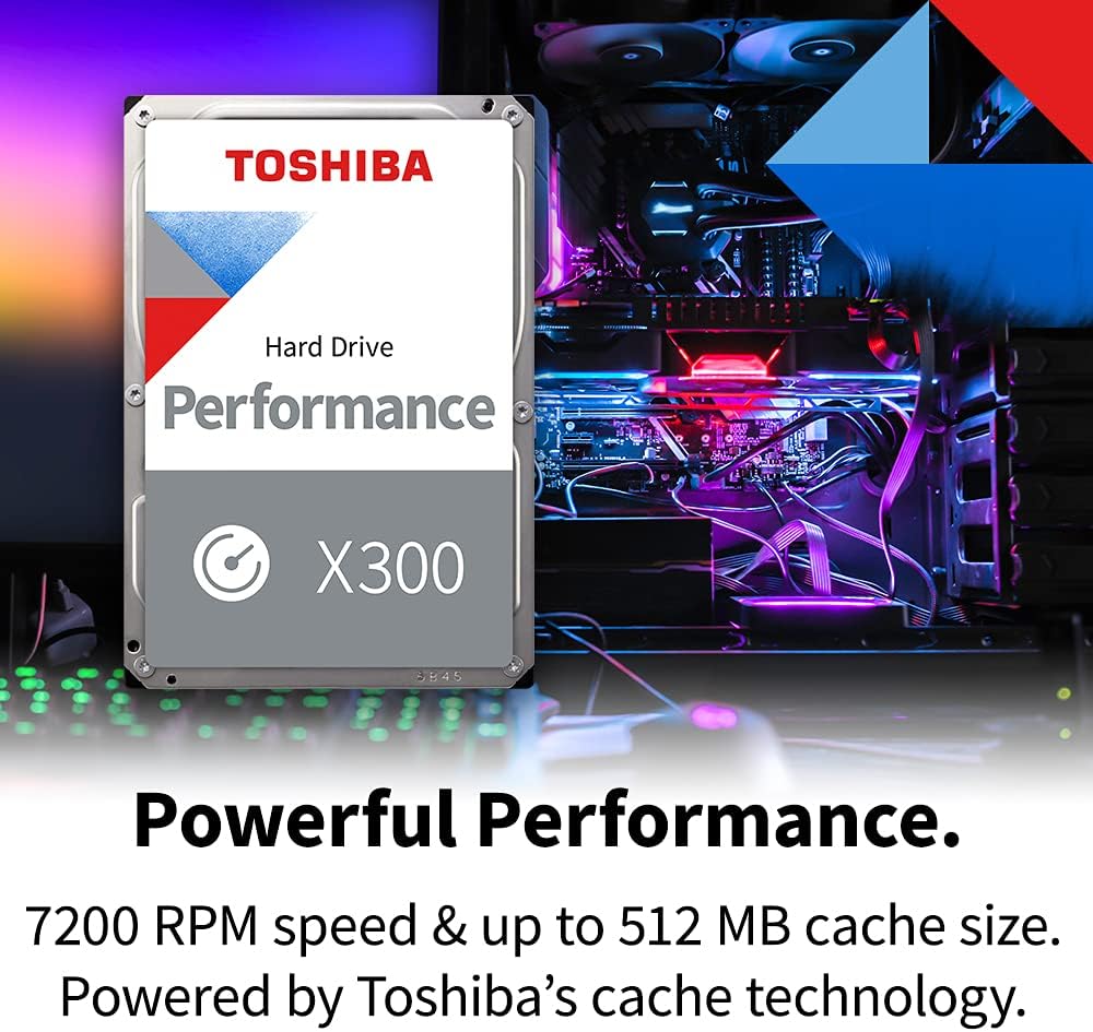 Toshiba X300 8TB Performance & Gaming 3.5-Inch SATA Internal Hard Drive – 7200 RPM, 512MB Cache