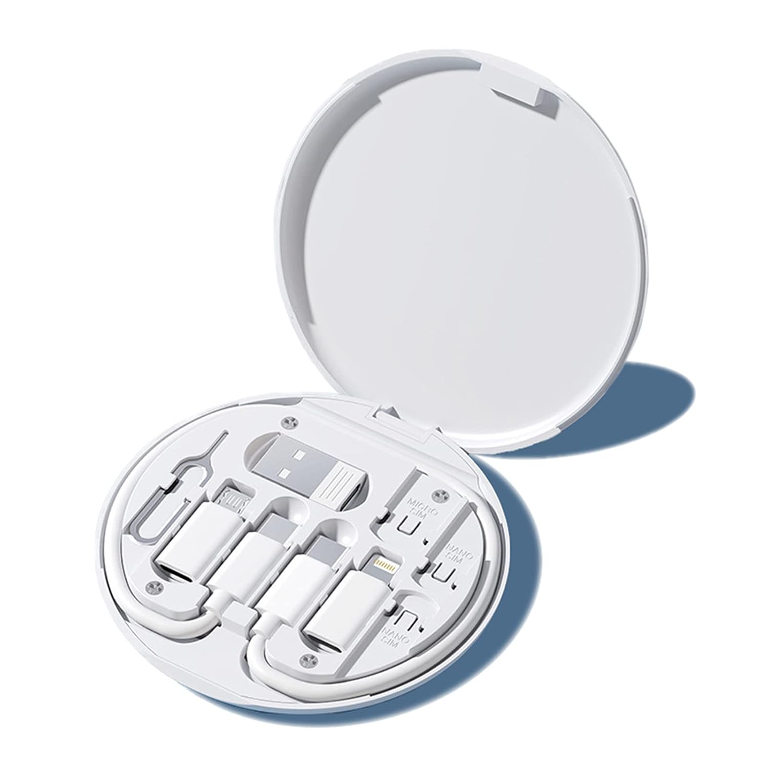 Dougrtha Multifunctional Data Cable Conversion Head — Portable Storage Box (White)
