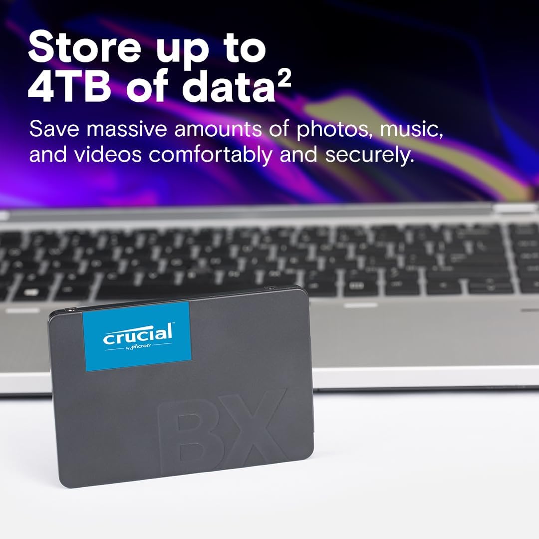 Crucial BX500 1TB 2.5 inch SSD, CT1000BX500SSD1, Black
