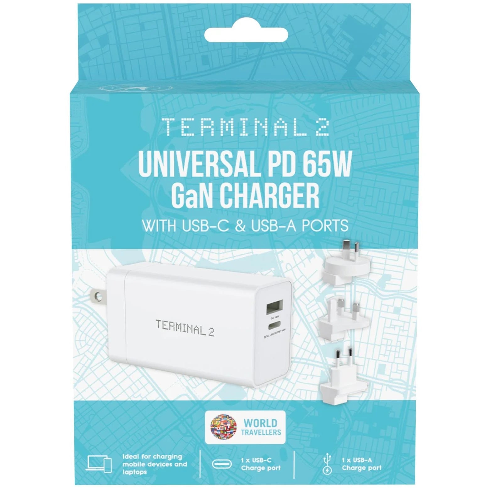 Terminal 2 65W GaN Universal Travel Adapter Terminal