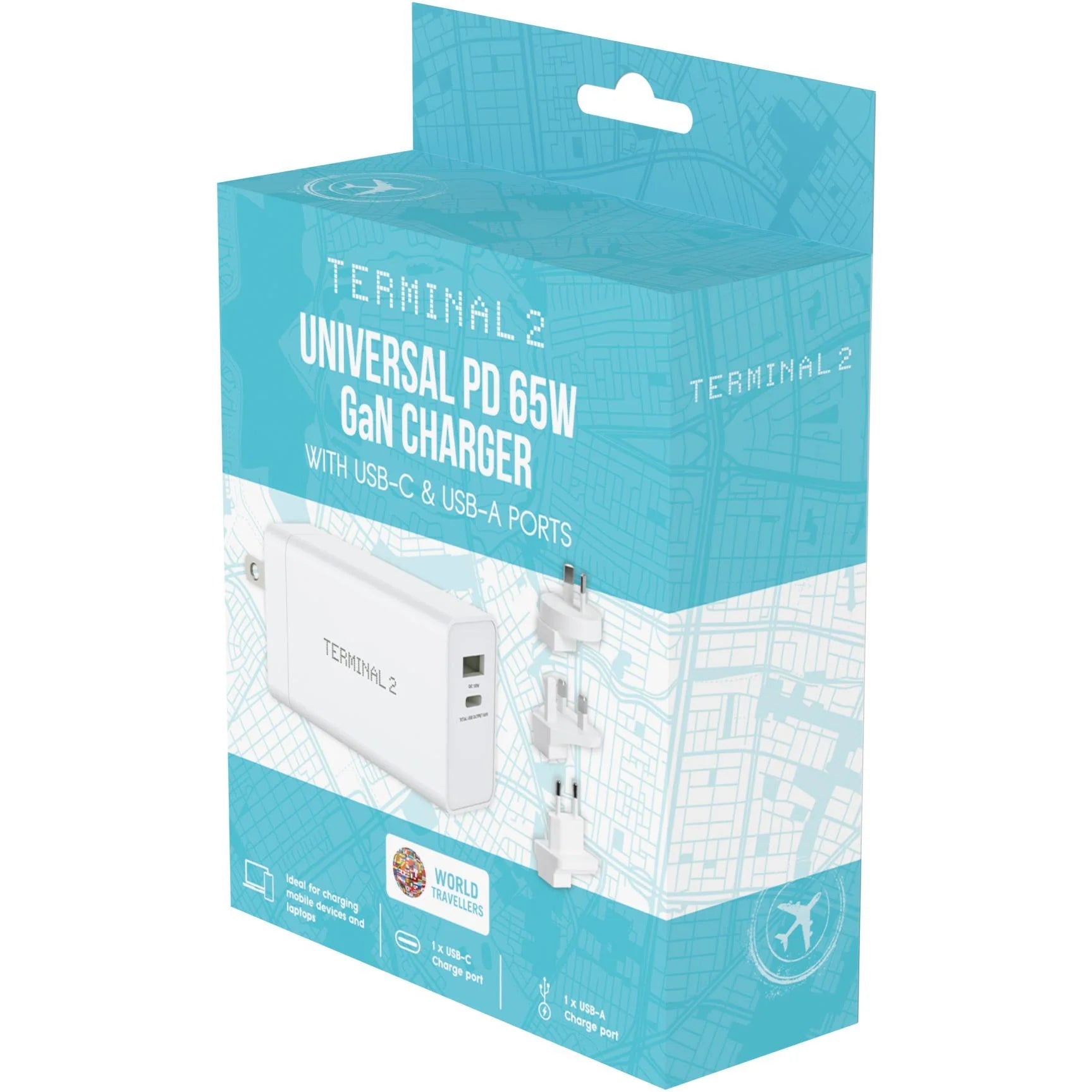 Terminal 2 65W GaN Universal Travel Adapter Terminal