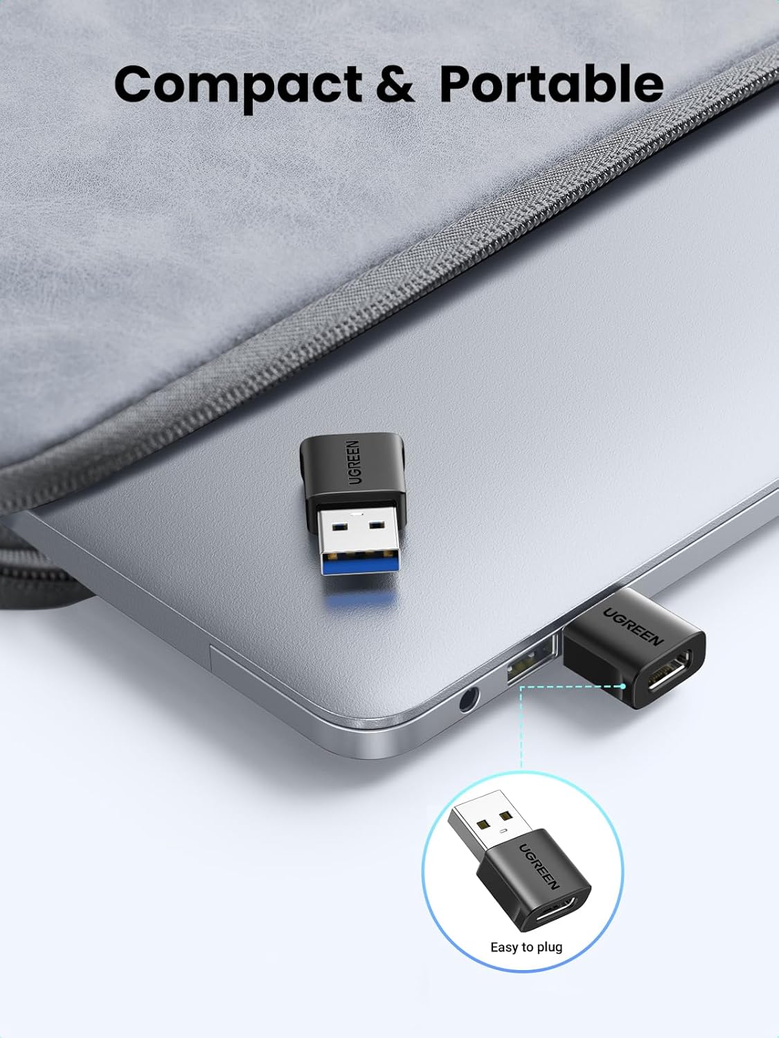 UGREEN 10Gbps USB to USB C Adapter 2 Pack, Type C Female to A Male Adaptor Fast Charge and Sync Converter Compatible with iPhone 16/15/14, Galaxy S24, Pixel 9, MacBook Air, iPad Pro(Black)