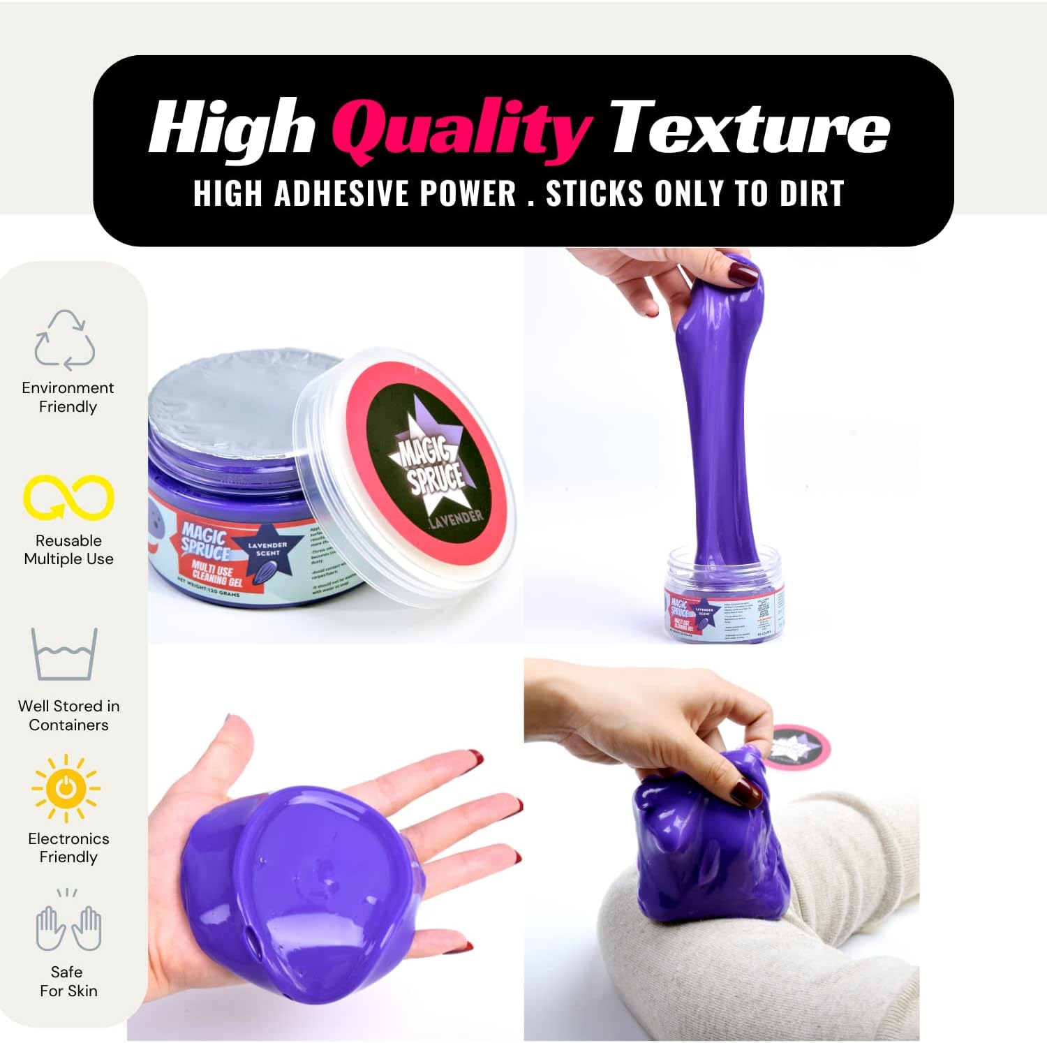 ToysButty Car Detailing Kit Gel for Car Interior Dashboard Cleaner Products, Non-Water Dust Remover Scented Freshner, Upholstery Cleaning Putty, Pc Laptop Computer Cleaning Accessories Car Slime Kits