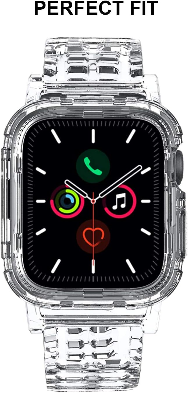 ZUSLAB iWatch Bumper Case Band Strap for Apple Watch Series 6/5/4/3/2/1/SE 42mm 44mm - Clear