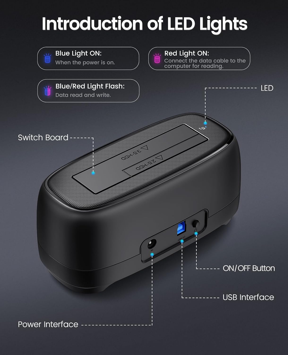 ORICO External Hard Drive Docking Station (DD18U3-US)