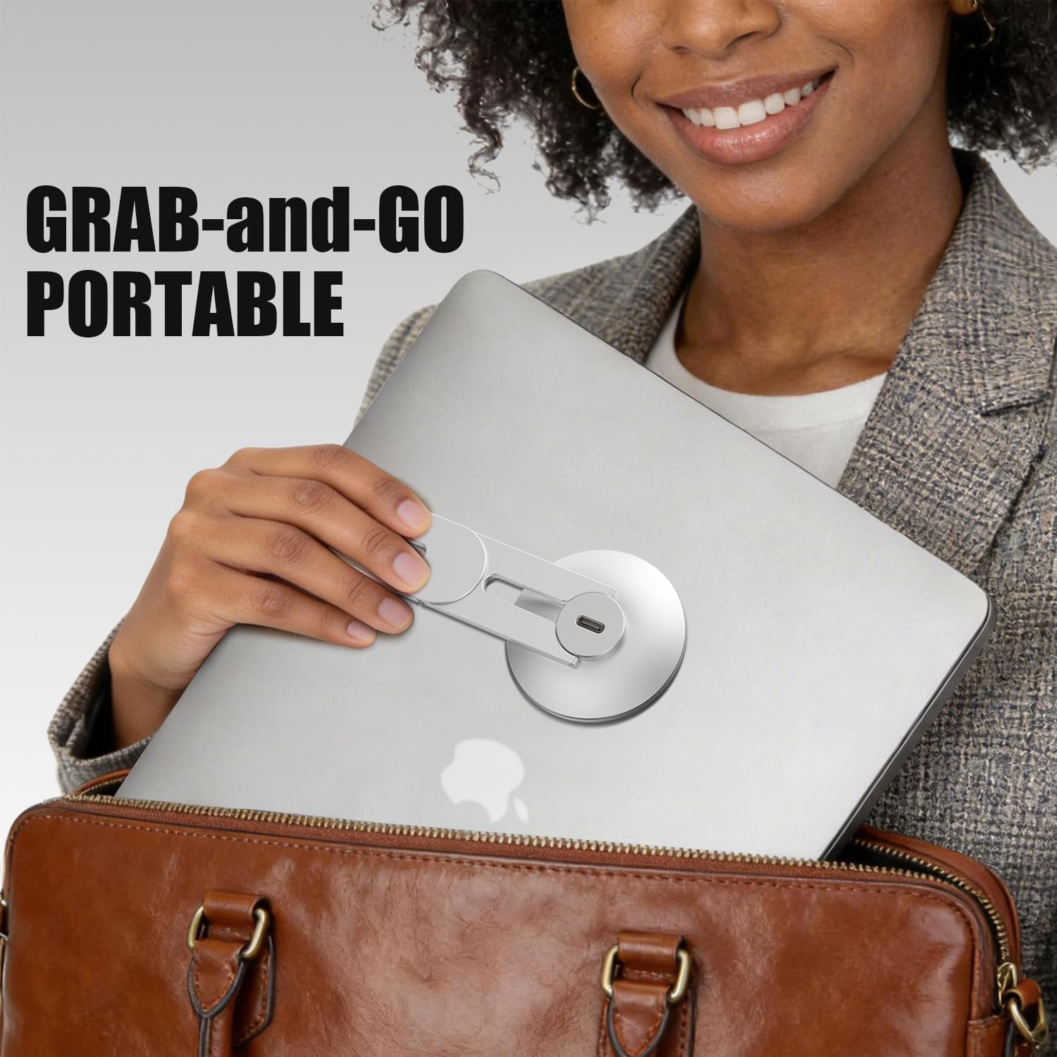 Magnetic Laptop Phone Holder with Wireless Charging (MagSafe Compatible)-6