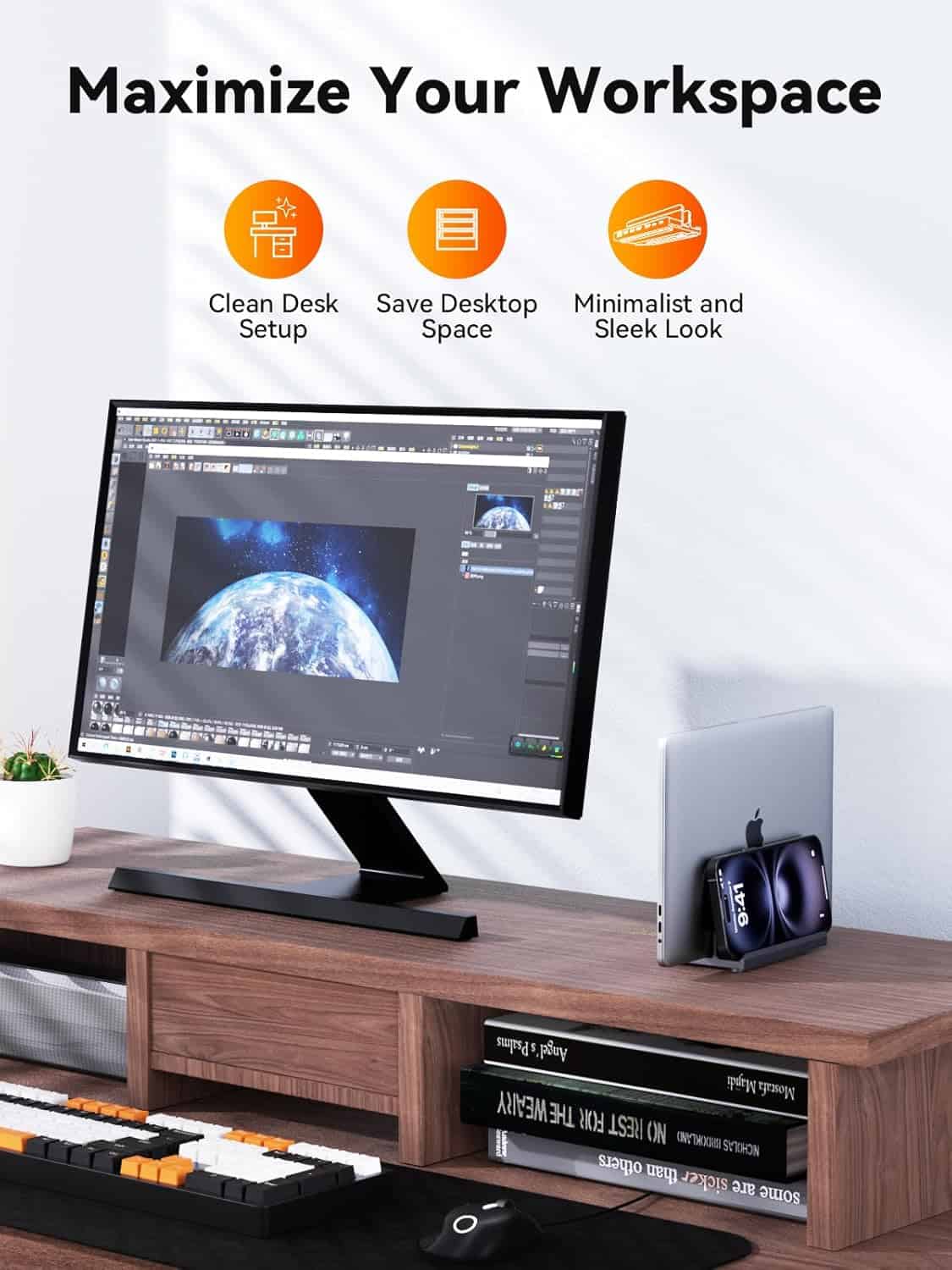 Laptop Docking Station Stand Dual 4K Monitor, QUUGE Dual HDMI Docking Station for Laptop, 2 HDMI (Single 4K@120Hz), 2 USB 3.0 Ports, 100W PD, RJ45 Ethernet