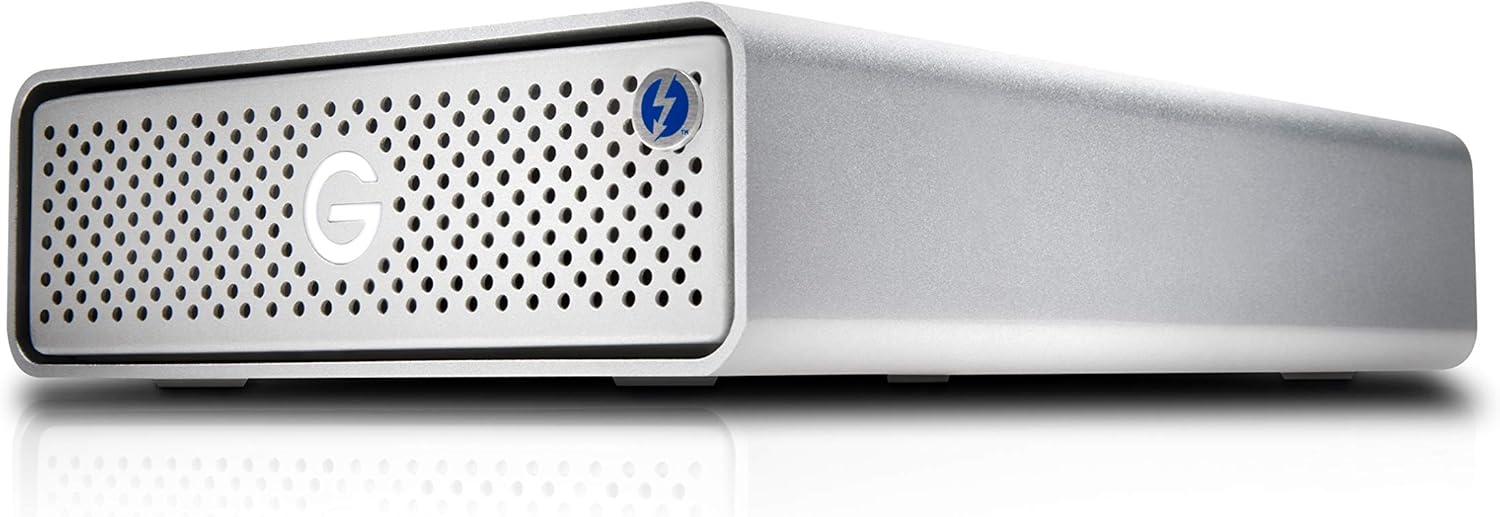 G-Technology G-Drive with Thunderbolt 3 and USB-C Desktop External Hard Drive, Silver 10TB