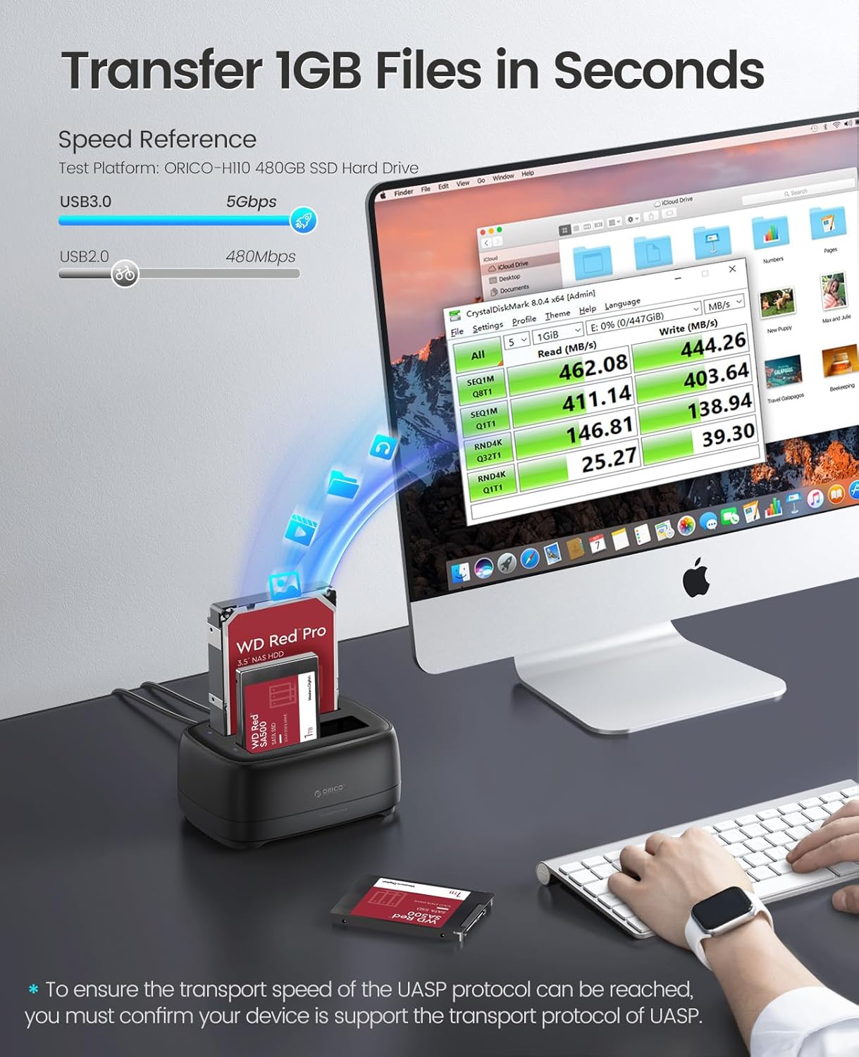 ORICO Dual Bay Hard Drive Docking Station USB 3.0 to SATA III (DD28U3-US)