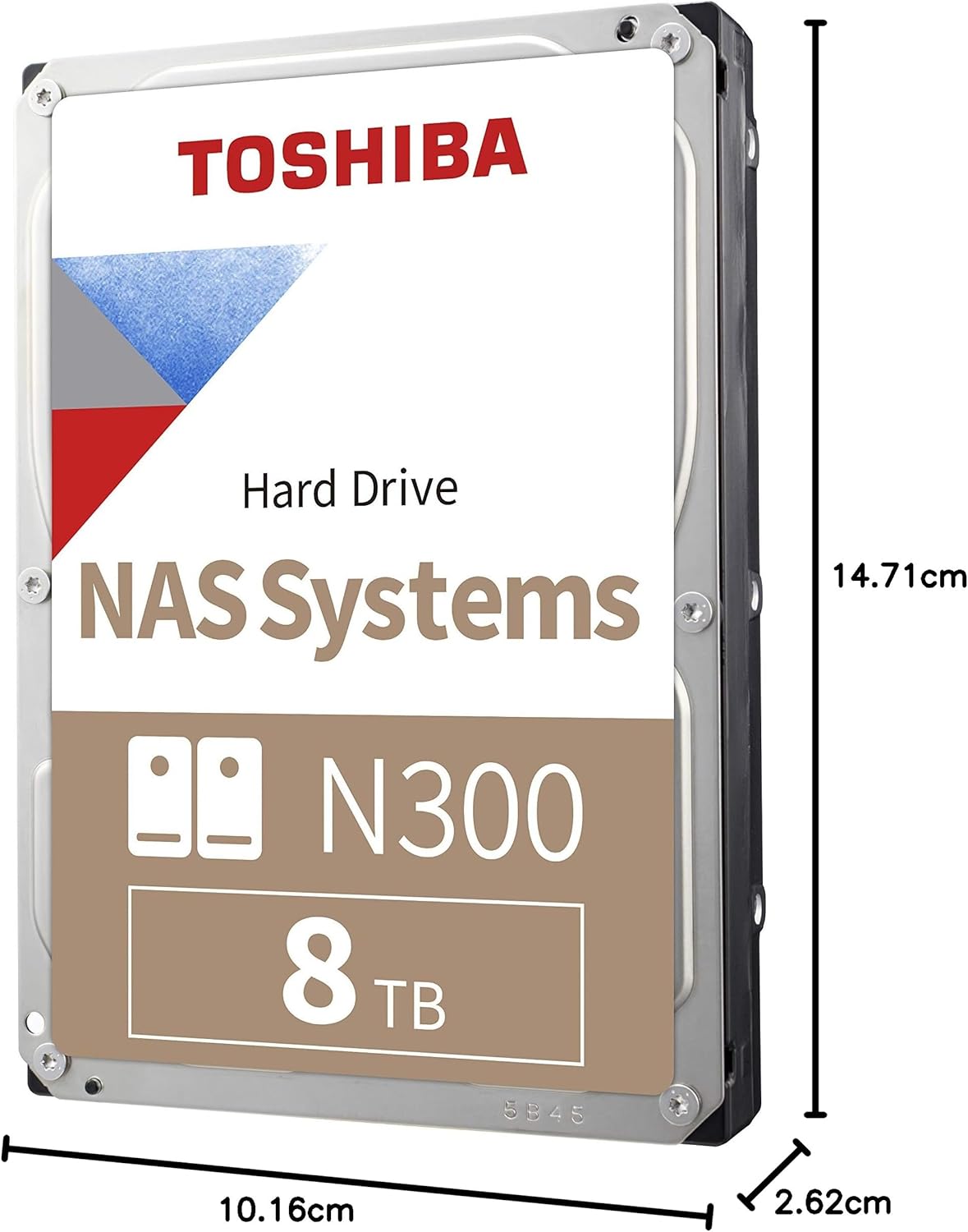 Toshiba N300 8TB NAS 3.5-Inch Internal Hard Drive – CMR SATA 6Gb/s, 7200 RPM, 512MB Cache (HDWG780XZSTA)