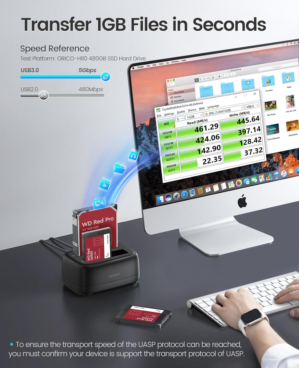 ORICO Dual Bay External Hard Drive Docking Station with Offline Clone (DD28U3-C)