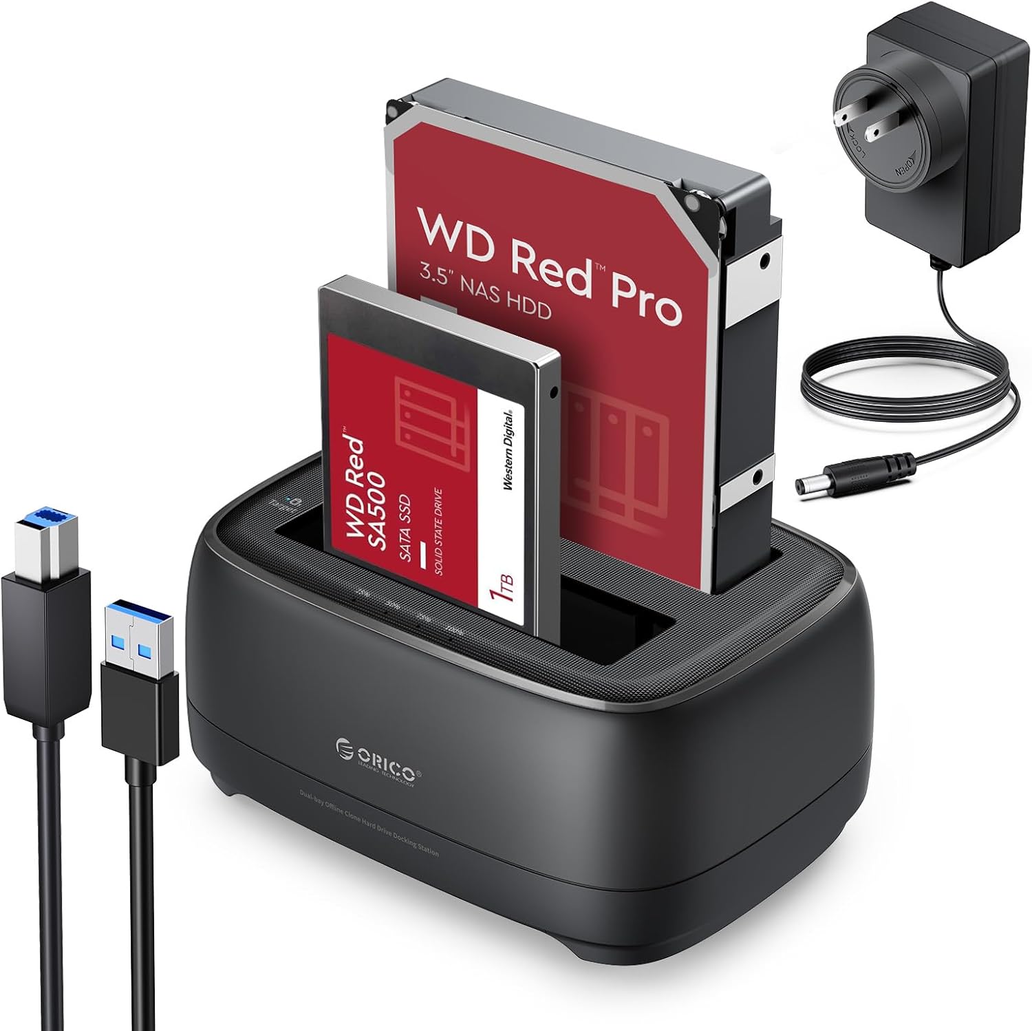 ORICO Dual Bay External Hard Drive Docking Station with Offline Clone (DD28U3-C)
