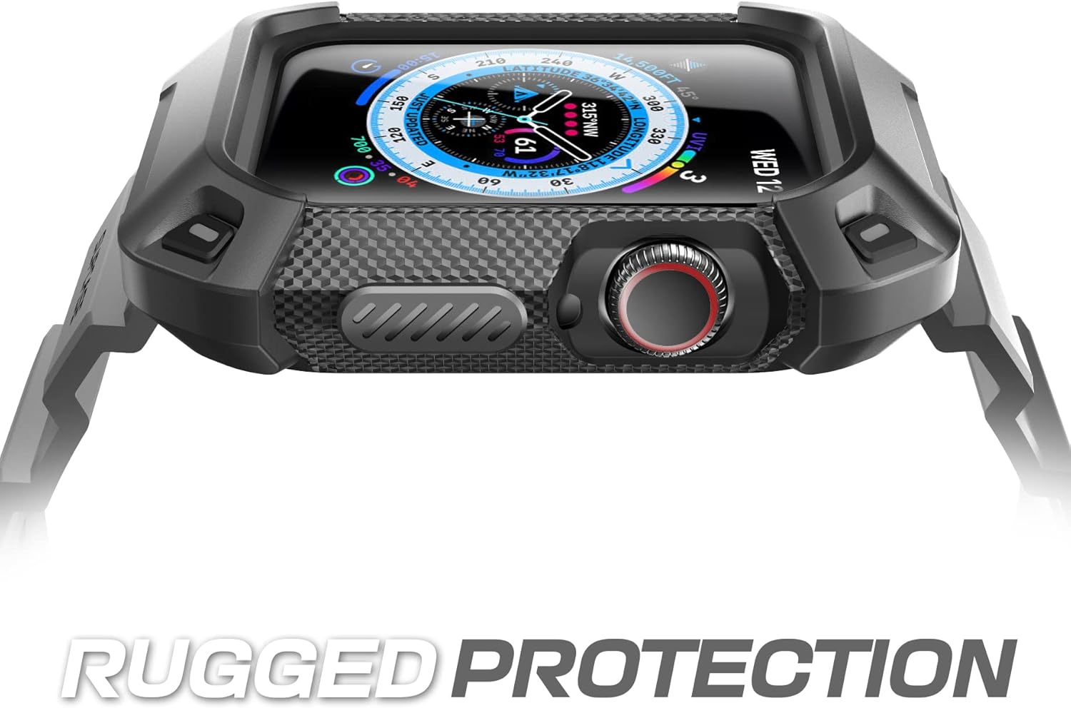 SUPCASE [Unicorn Beetle Pro] Designed for Apple Watch Series 7/6/SE/5/4 [45/44mm], Rugged Protective Case with Strap Bands (Black)