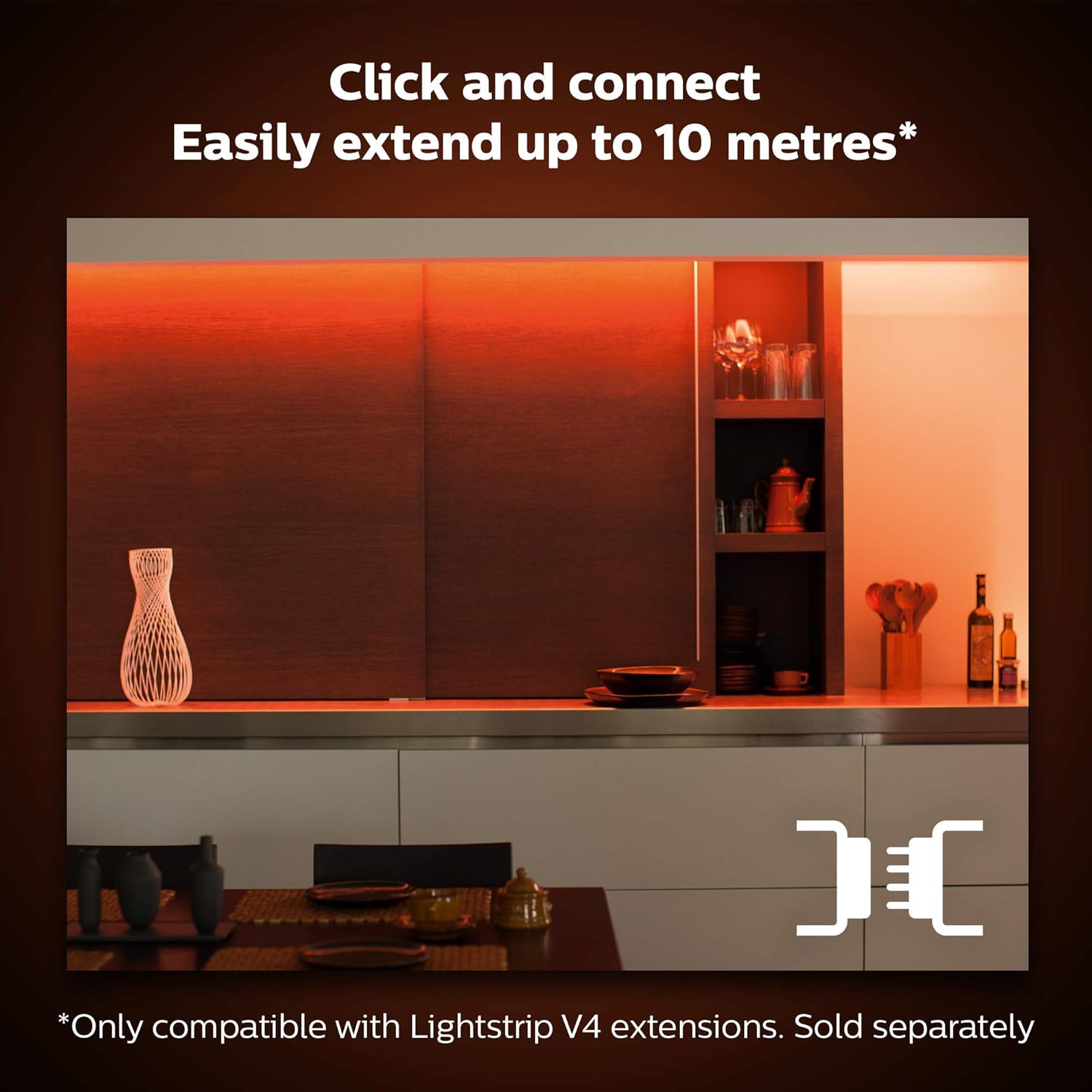 Philips Hue LightStrip Plus Dimmable LED Smart Light - Two Metre Base Kit (Compatible with Bluetooth, Amazon Alexa, Apple HomeKit, and Google Assistant), White and Colour HUESTRIPBT