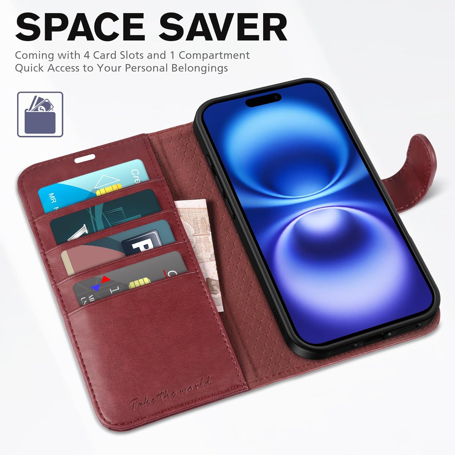TUCCH Leather Wallet iPhone 16 Case / aussiezgoodshub.com