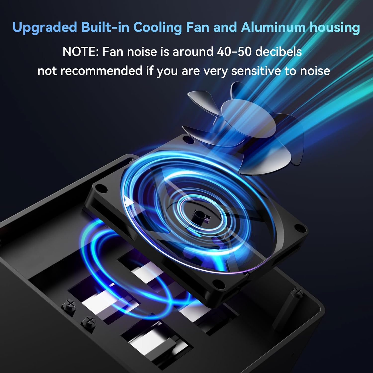 CENMATE 4-Bay Hard Drive Enclosure — USB 3.0, Aluminum with Cooling Fan