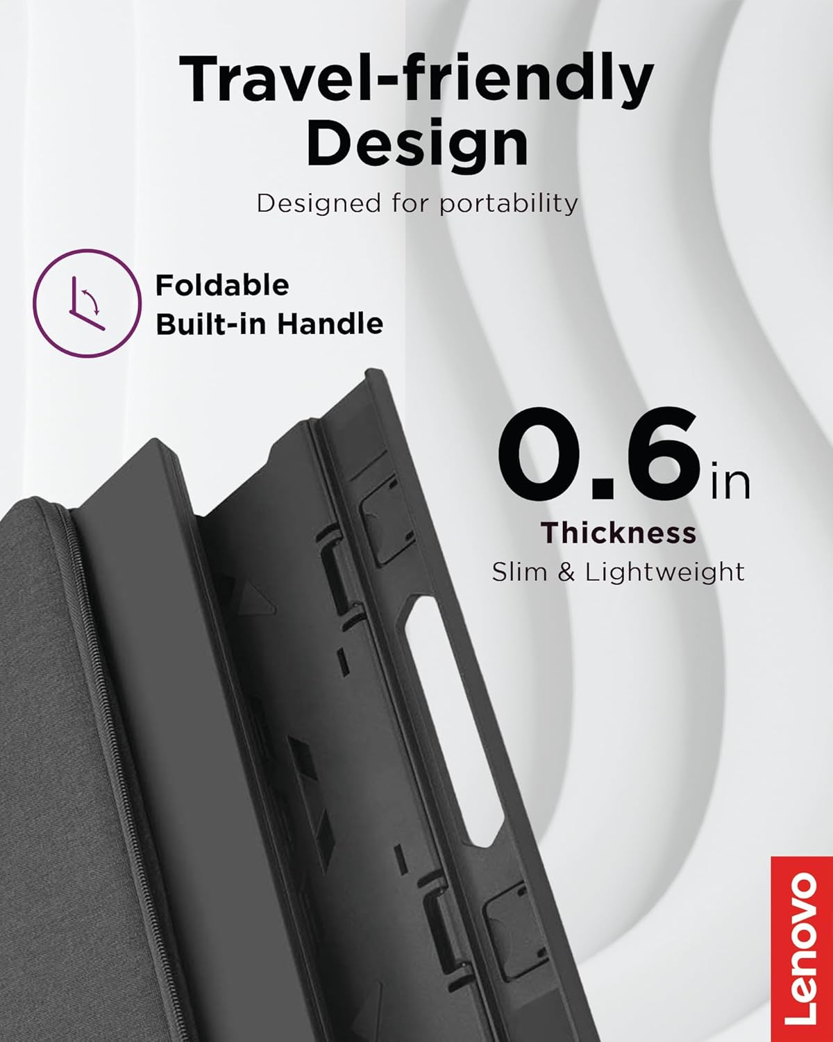Lenovo 2-in-1 Laptop Stand - Adjustable, Portable, Foldable, Ergonomic, Non-Slip