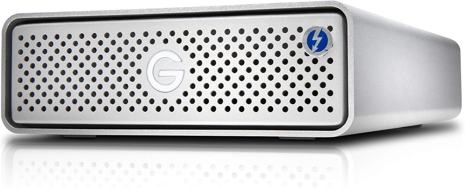 G-Technology G-Drive with Thunderbolt 3 and USB-C Desktop External Hard Drive, Silver 10TB