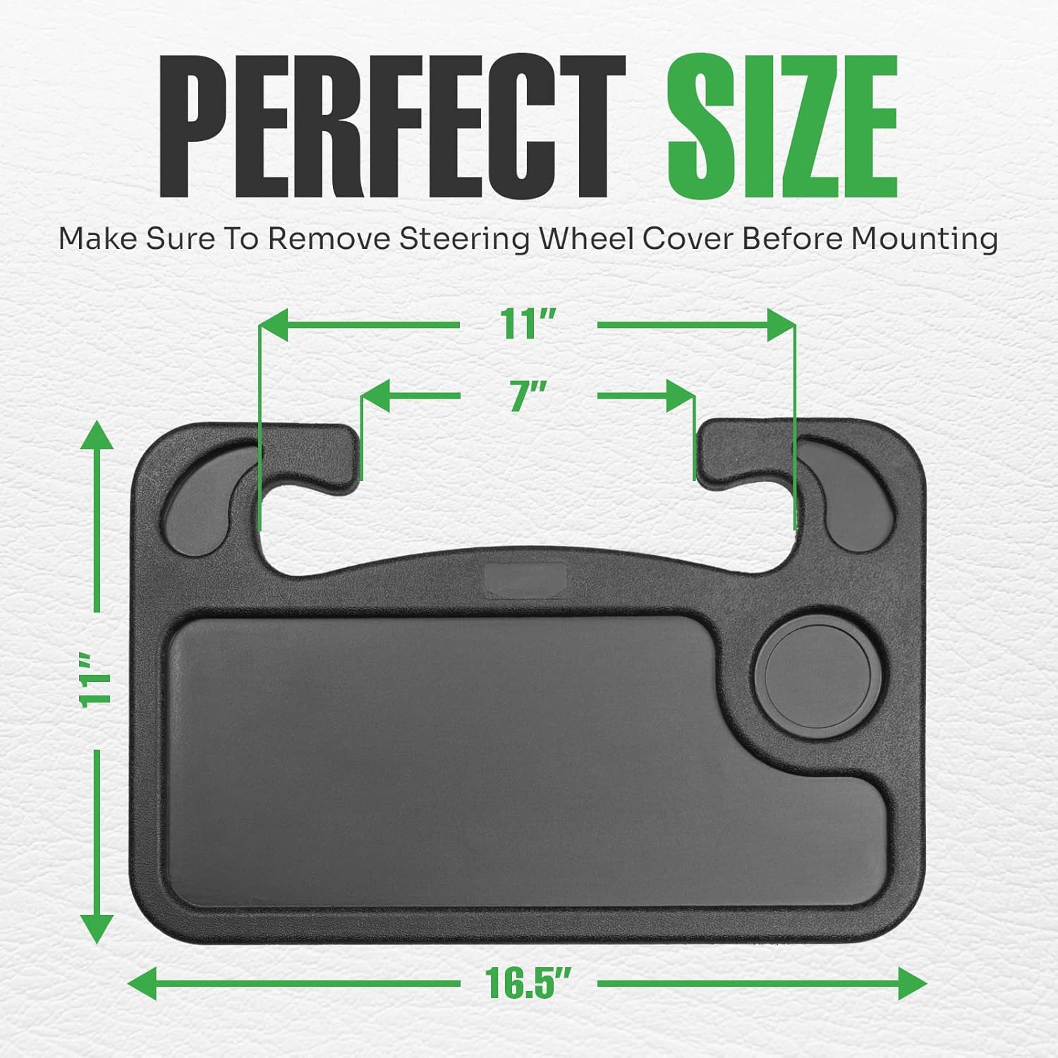 lebogner Auto Steering Wheel Desk, Laptop, Tablet, iPad Or Notebook Car Travel Table, Food Eating Hook On Steering Wheel Tray, for Constant Travelers, Fits Most Vehicles Steering Wheels