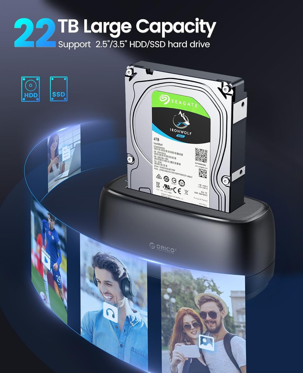 ORICO External Hard Drive Docking Station (DD18U3-US)